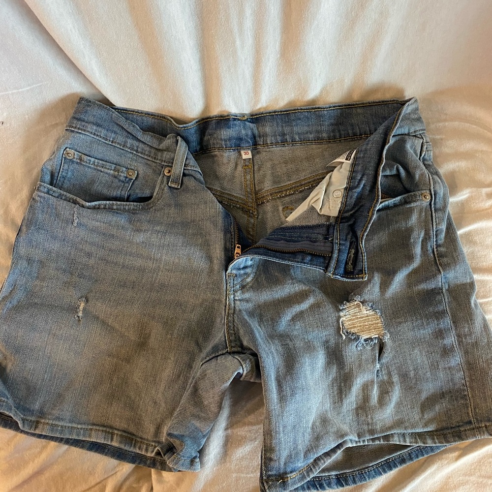 levi longer jean shorts
